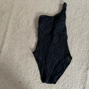 Isabella Rose Black One Shoulder Swimsuit Medium